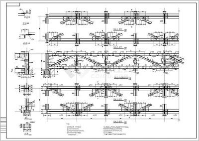 桁架設計圖紙（土木在線資料庫中桁架設計圖紙通常包括以下幾個方面）