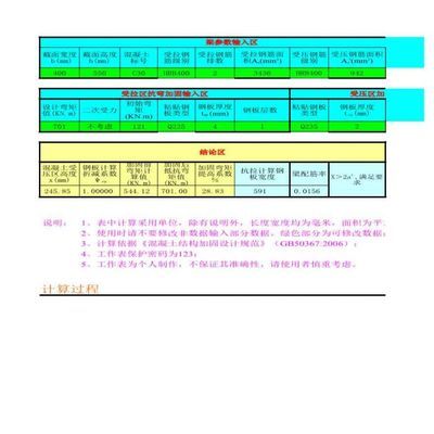 粘鋼加固計算表格圖片