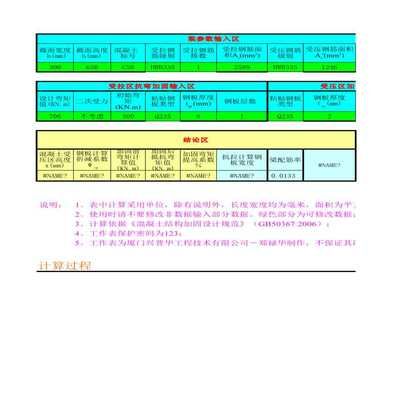 粘鋼加固計算表格圖片