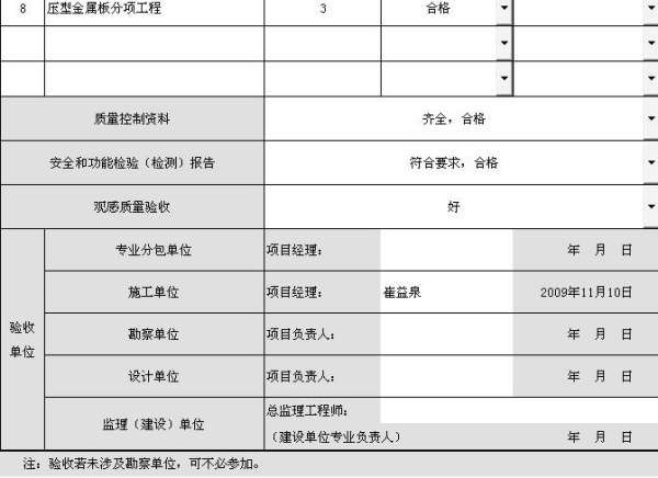 鋼結(jié)構(gòu)觀感質(zhì)量驗收記錄